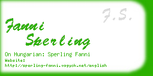 fanni sperling business card
